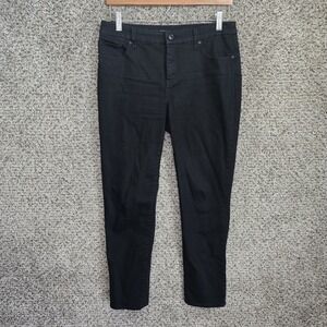 Chicos Jeans Womens 0R US 4 Black So Slimming Girlfriend Ankle Zip Denim Casual‎